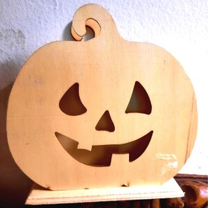 Vintage Wooden Pumpkin LED Candle Flashing Light DIY New Y2K