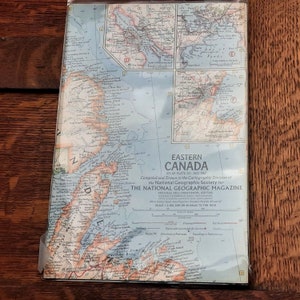 Vintage National Geographic-karta över östra Kanada, atlasplatta, 20 maj 1967