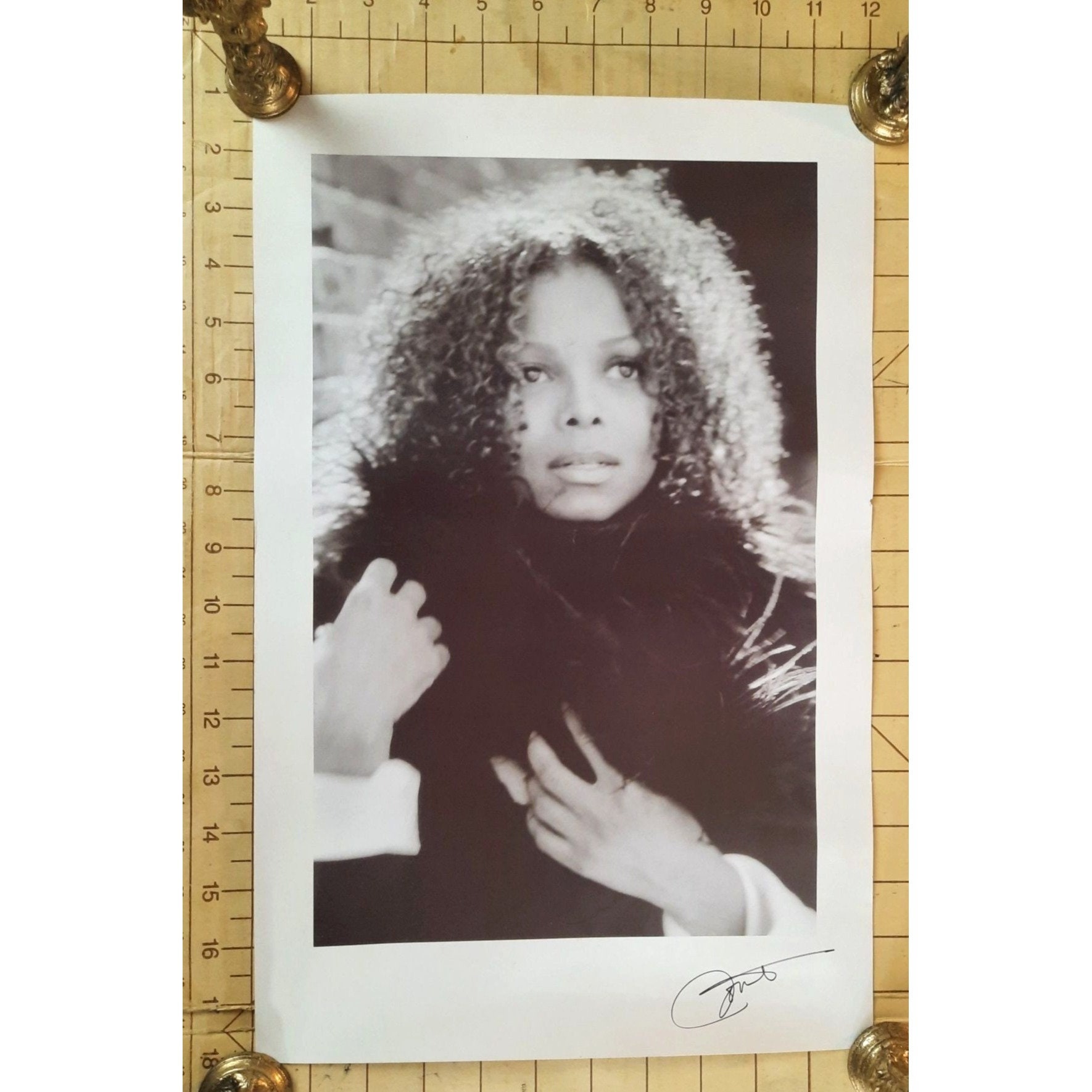 Vintage Poster SIGNIERT Janet Jackson The Velvet Rope Sepia Foto Poster Originaldruck