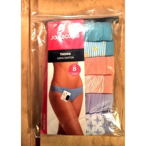 Womens Underwear Joe Boxer Thong Low Rise Panties cotton 6 pack Size 8