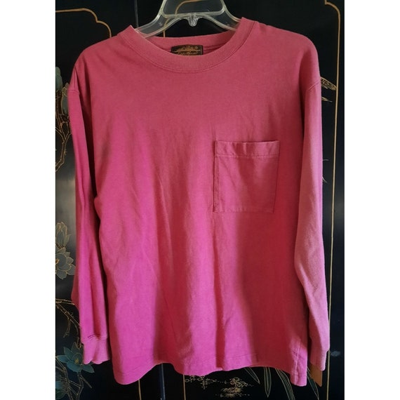 Vintage 1980s Eddie Bauer Faded Dusty Rose Long S… - image 2