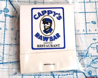 Vintage Streichholzbrief passt zu Cappy's Raw Bar Seafood Restaurant Charleston, SC 1980er Jahre