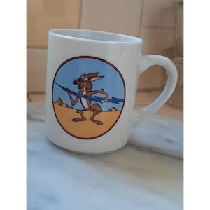 Tazza vintage Wiley Coyote Coffee Tazza personalizzata in spugna anni '90 The Burbank Mug Shops Burbank California