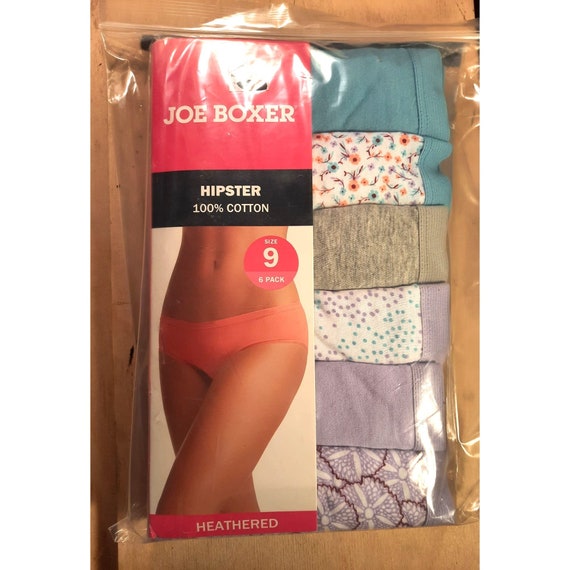 Buy Womens Underwear Joe Boxer Heathered Hipster Panties Cotton 6 Pack Mid  Rise Size 9 Online in India 