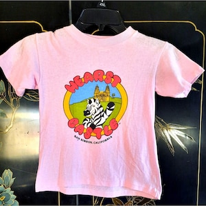 Girls Vintage Tshirt 1980s Hearst Castle San Simeon California Single Stitch Zebra Baby Tee