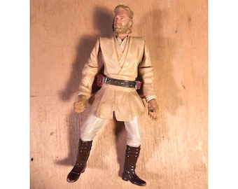 Figura de acción de piloto de caza estelar Jedi Obi-Wan Kenobi de la saga Star Wars AOTC de 2001, 4"