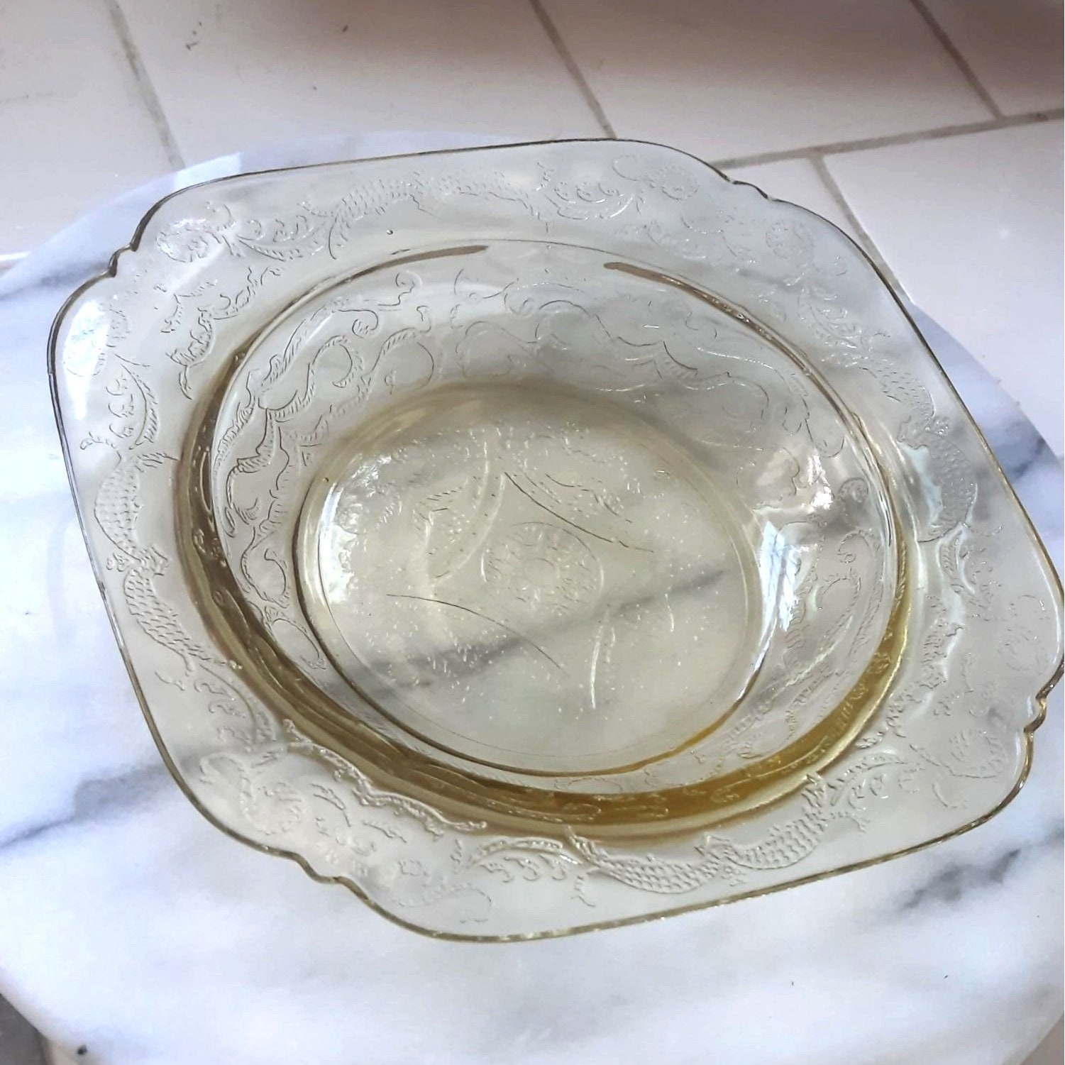 ヴィンテージ インディアナ フェデラル グラス マドリッド アンバー