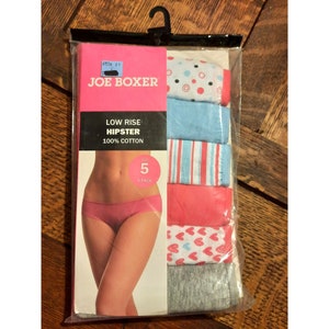 Womens Joe Boxer Panties Lowrise hipster 100% Cotton 6 pack panties sz 7