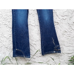 Vintage Womens Angel Jeans Hip Hugger Pocket Bell Bottoms Sz S 1990