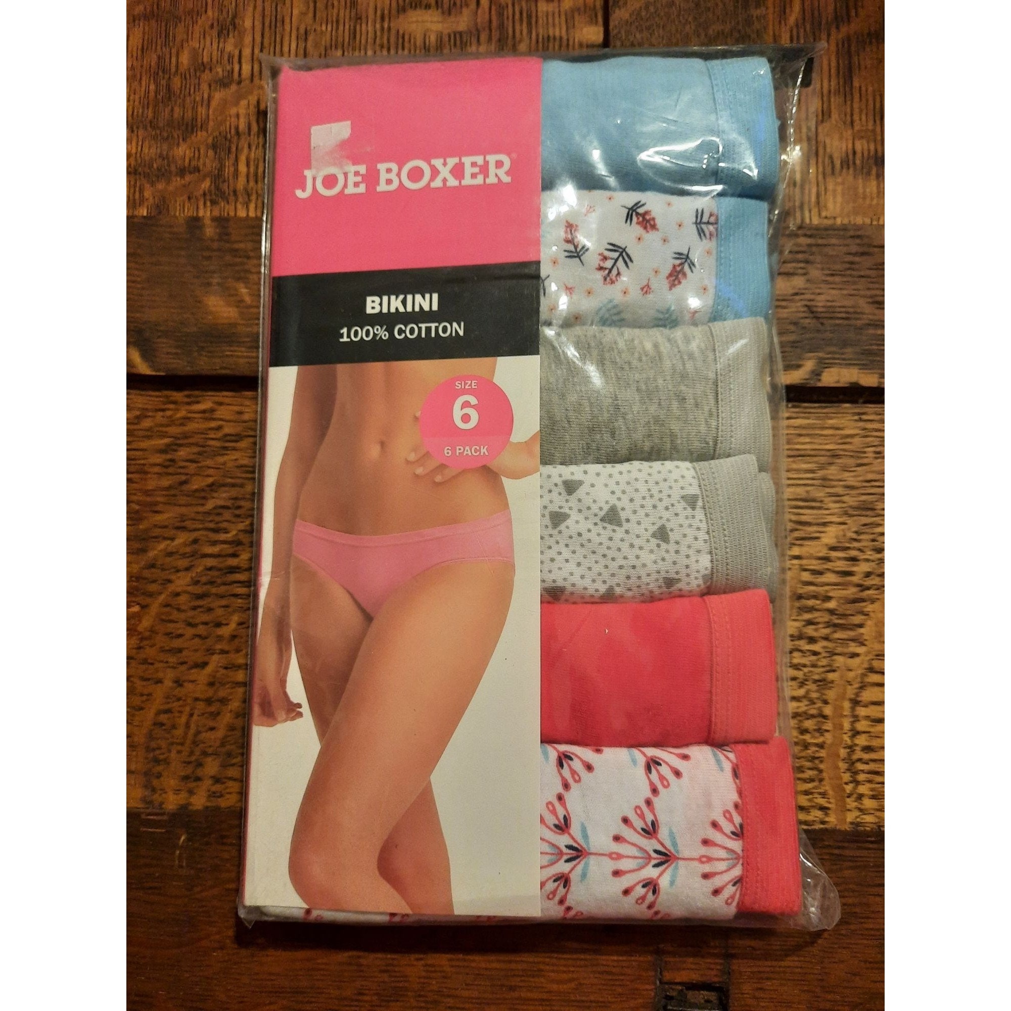 Womens Underwear Joe Boxer Bikini Panties 6 Pack Mid Rise Red -  Finland