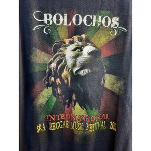 Camiseta masculina 2011 Bolochos International Ska Reggae Los Angeles Music Festival Med