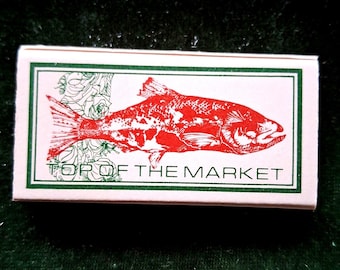 Vintage Matchbook Matches Top Of The Market Restaurant San Mateo, CA  Pocketbox 1980s