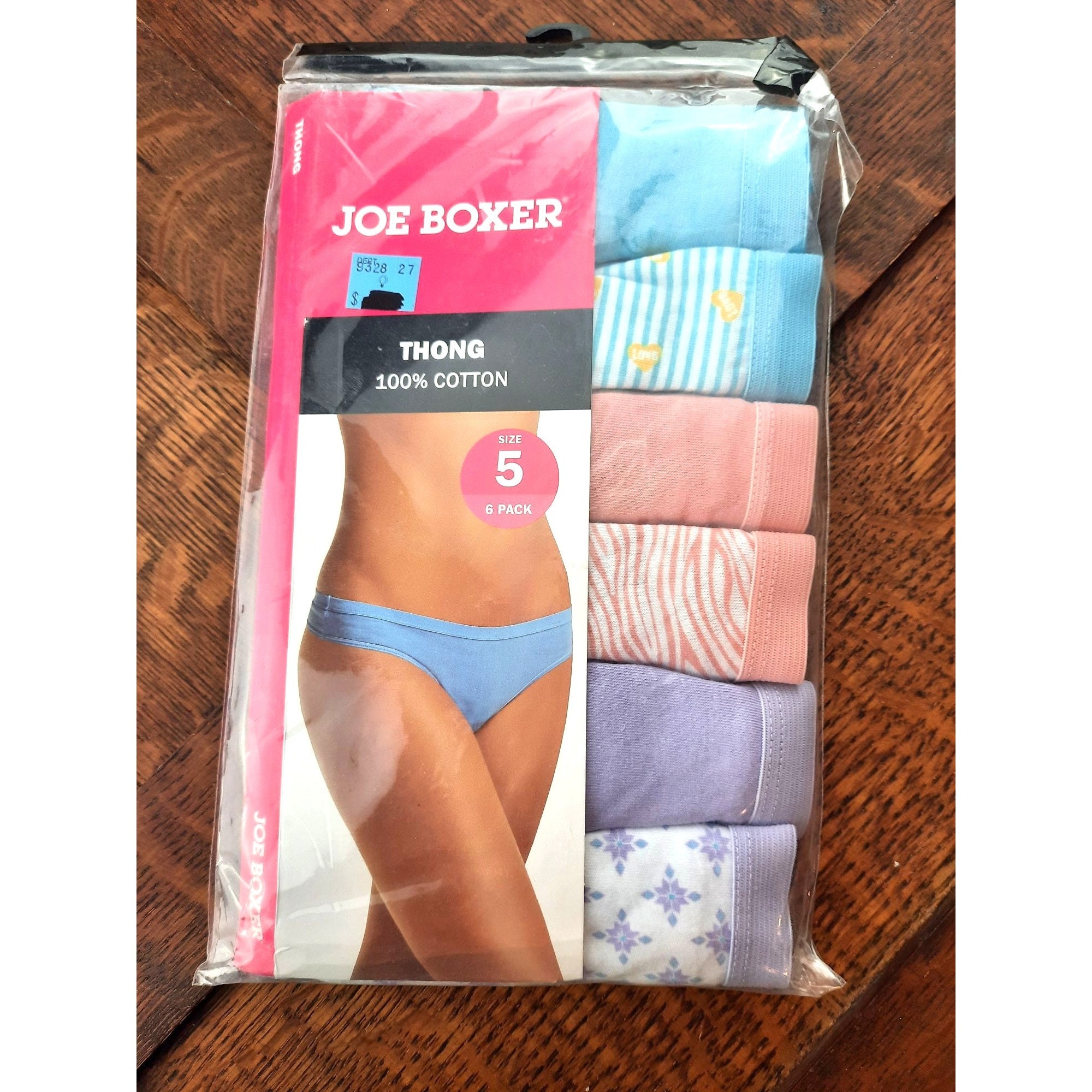 Joe Boxer Women's Plus Size Boy Short 100% Cotton 5-Pk Panties