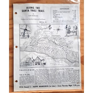 Vintage Happy Wanderers Travelogue Along The Santa Ynez Trail Mao No 135 Reprint 1960s