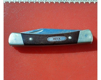 Vintage Buck USA Taschenmesser 705C Doppelklinge mit Holzgriff