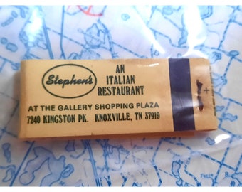 Vintage Matchbook Matches Stephen's An Italian Restaurant Knoxville, TN 1990s