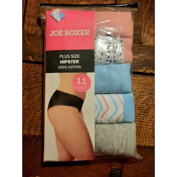 Plus Size Womens Underwear Joe Boxer Hipster Panties 100% cotton 5 pack Mid  rise Size 11