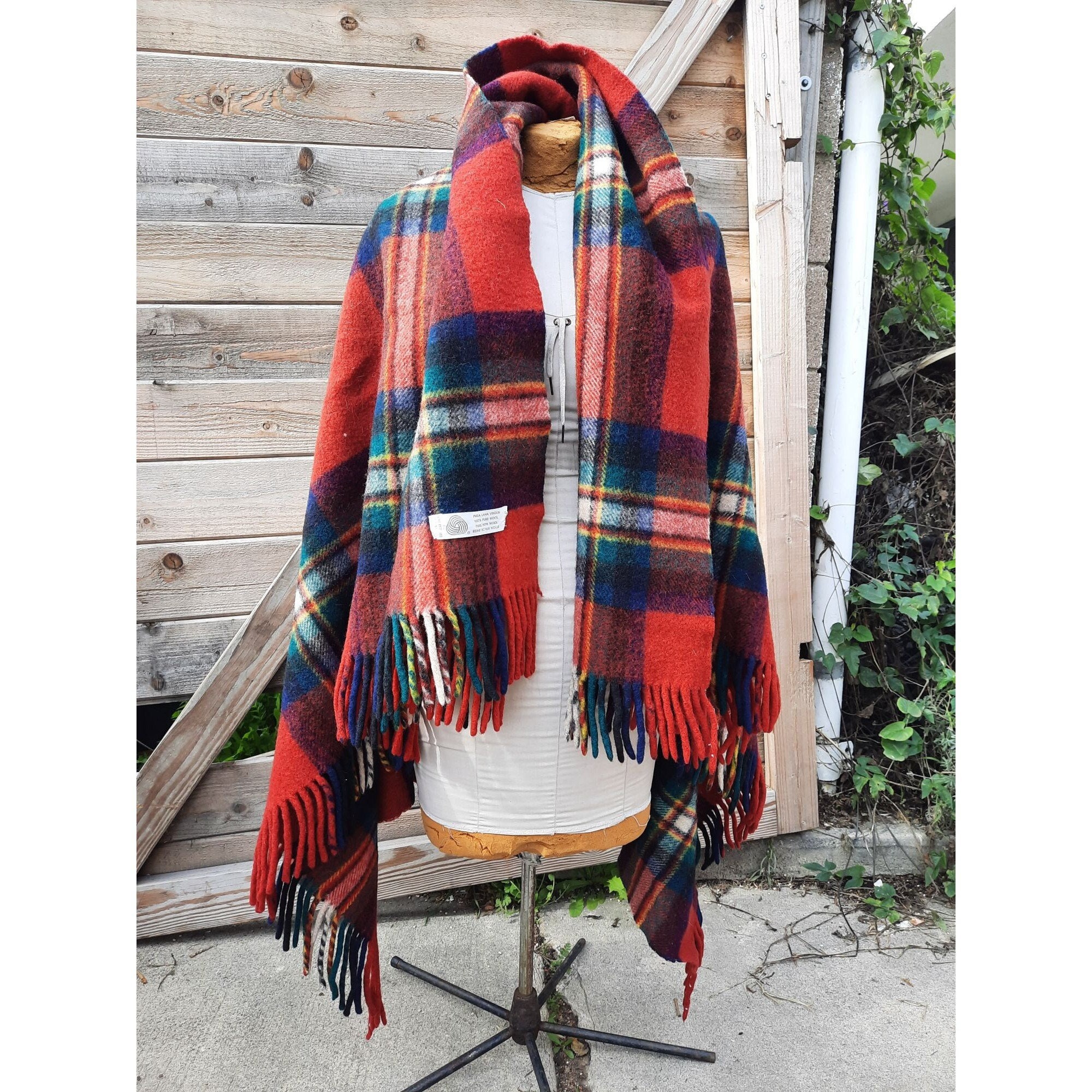 Plaid Throw Mint Green Red