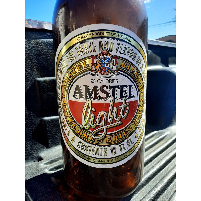 Vintage Amstel Light Beer Giant Plastic Bottle Piggy Bank Etsy