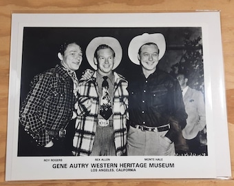 Vintage Souvenir Photograph Roy Rogers Rex Allen Monte Hale Gene Autry Museum of Western Heritage 8x10