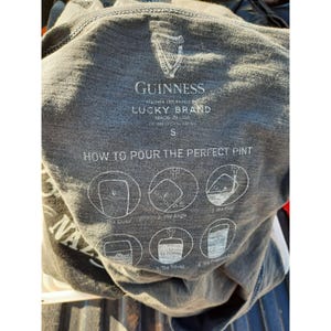 Lucky Brand Mens Tshirt Guinness Grey Single Stitched Multiple Sizes image 2