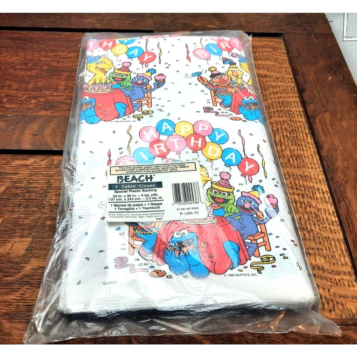 Vintage Sesame Street Happy Birthday Paper Tablecloth Cover by Beach ...