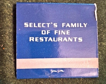 Vintage Matchbook Matches Select's Family of Fine Restaurants 1980s