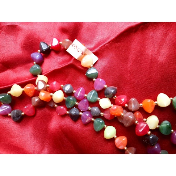 Vintage 1980s Marbled Fruity Pebbles Lucite Neckla