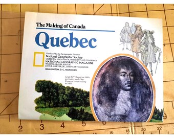 Vintage National Geographic Karte Die Herstellung von Kanada Canadaweich März 1991