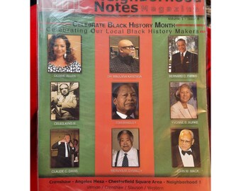 Vintage Magazine Los Angeles Neighbourhood Notes Mois de l'histoire des Noirs Magazine local Vol 1 Numéro 8 février 2012