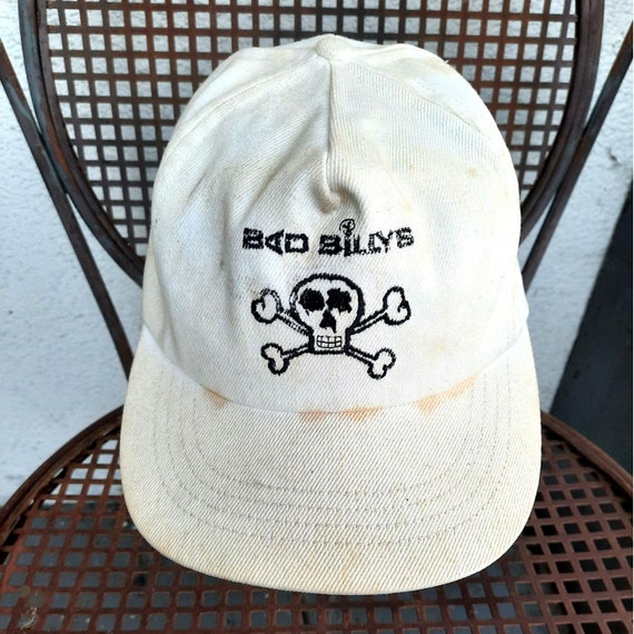 Vintage Bad Billys Baseball Hat Leather Slide Bac… - image 1