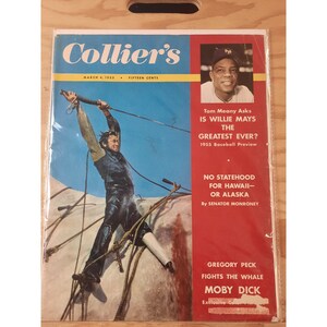 Vintage Collier&#39;s Magazine Willie Mays March 4 1955 Vol 119 No 4 VG Original Publication