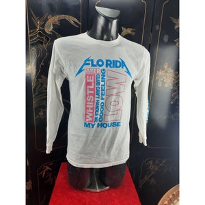 Rapper Tshirt Flo Rida Mens L White Long Sleeve Shirt