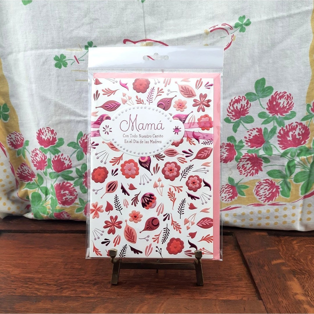 Hallmark Vida Spanish Mother's Day Card Embossed Pink Flowers With ...
