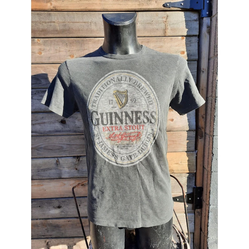 Lucky Brand Mens Tshirt Guinness Grey Single Stitched Multiple Sizes image 1