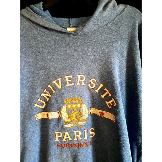 Mens L Hoodie Vintage 1980s Universite Paris Sarb… - image 1