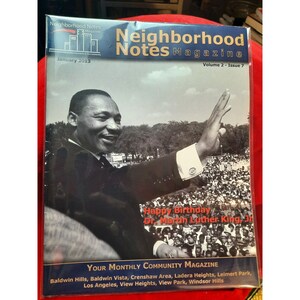 Vintage Magazine Los Angeles Neighborhood Notes MLK Birthday Local Magazine Vol 2 Issue 7 JAN 2013