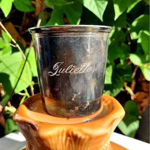 Vintage French Minerva B Period Sterling Timbale Cup Personalized Juliette 1983-1992