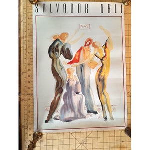 Affiche vintage de Salvadore Dali la danse lithographie offset production originale des années 1980