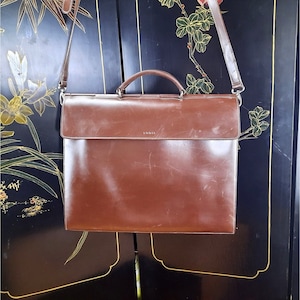 Lodis Women&#39;s Briefcase Workbag Chocolate Brown Leather New