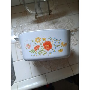 Vintage Corning Ware Wildflower A-8-11 2 qt Casserole Dish with Lid Bakeware Set