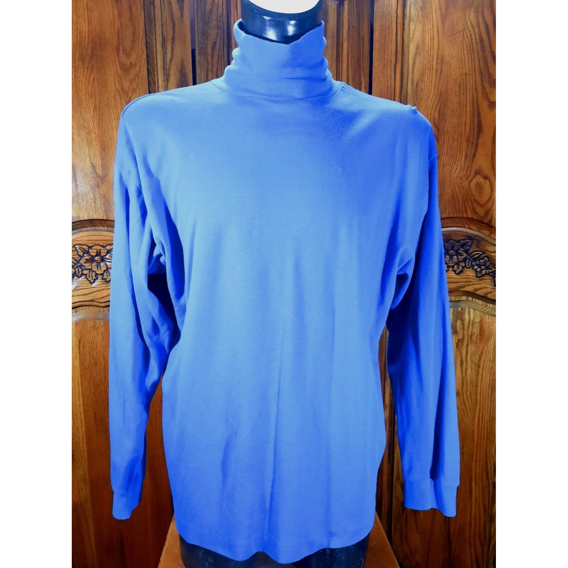 Vintage GAP Mens XL Long Sleeve Blue Turtleneck Shirt 1980s - Etsy
