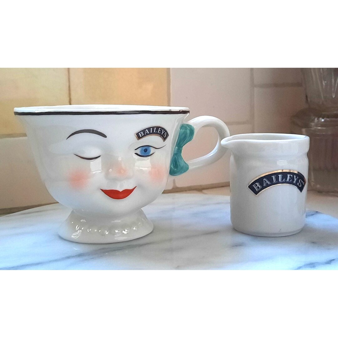 Vintage Porcelain Baileys Irish Cream Teacup and Creamer Set Alcohol ...