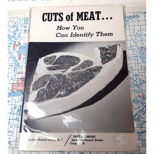 Vintage Booklet Cuts of Meat...How You Can Identify Them Agricultural Bulletin No 7 1940s Swift And Co.