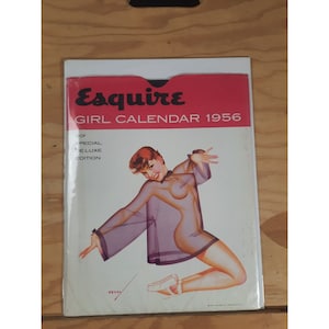 Vintage Esquire Girl Calendar for 1956 Illustrated Pin Up Girls in Original Sleeve