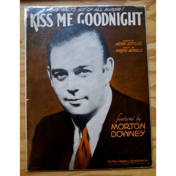 1932 Original Sheet Music Kiss Me Goodnight by Archie Gottler