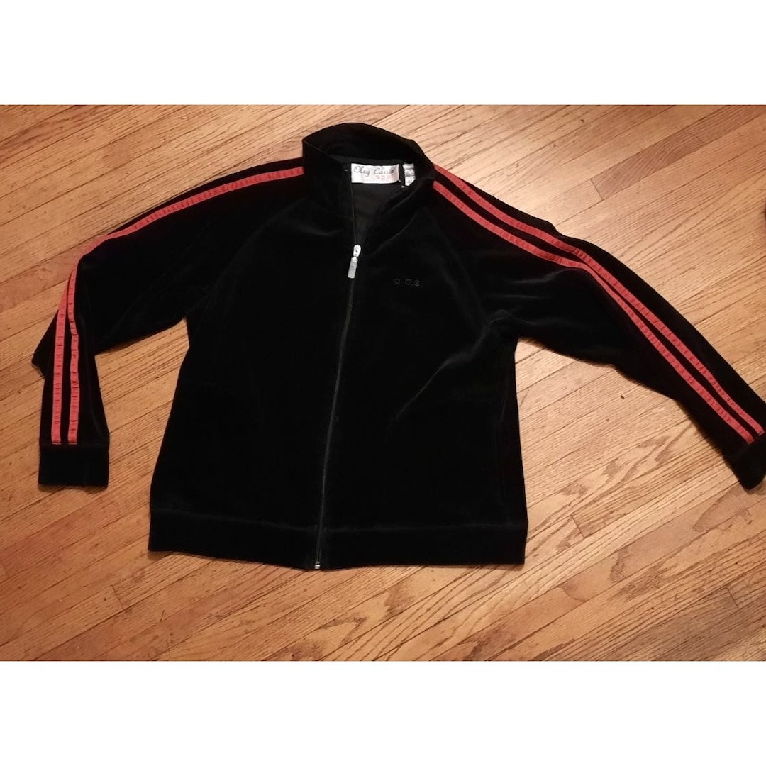 Vintage Oleg Cassini Sport Velour Track Jacket Etsy