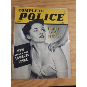 Revista Vintage Complete Police Cases I Raid Love Nests Publicación original Vol. 1 N.° 4 Verano de 1955