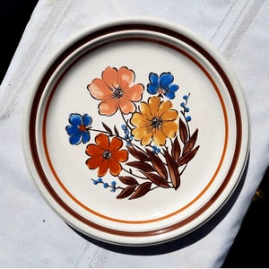 Vintage Mikado Designer Collection Stoneware Wild Flower 221 Dinner Plates 4 Pcs Set