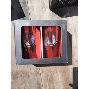 Duck House Kansas City Chiefs Glacier Pint Glass Red Mercury Glass Set NFL Licensed